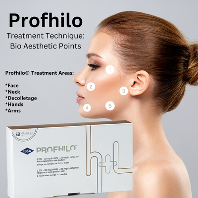Profhilo ইনজেকশন 2ml ক্রস লিঙ্কড হাইয়ালুরোনিক এসিড ফিলার Profhilo BAP Technique To Reduce Wrinkles